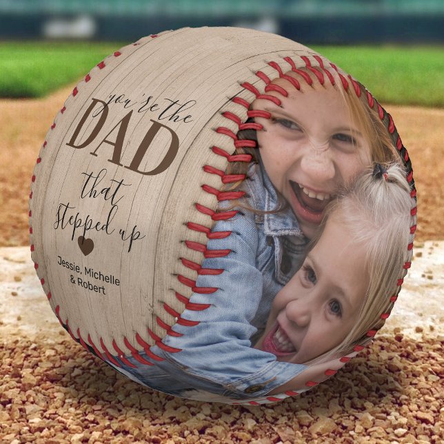 Balle De Baseball Photo de Rustic Stepped Up Dad 2 (Créateur téléchargé)