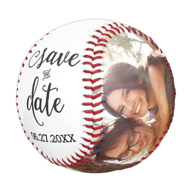 Balle De Baseball Photo Enregistrer la date Editable Baseball (Angle)