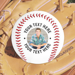 Balle De Baseball Photo et texte personnalisés
