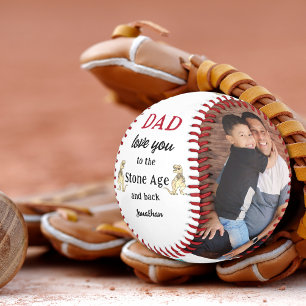 Balle De Baseball Photo Papa Je T'aime Jusqu'à l'Âge de Pierre et Re