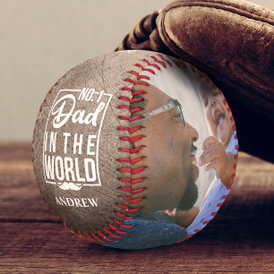 Balle De Baseball Photo personnalisée de la fête des pères vintage #