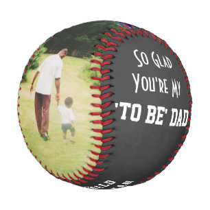 Balle De Baseball Photo personnalisée gris DAD-TO-BE 2