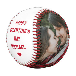 Balle De Baseball Photo personnalisée Saint Valentin Je vous aime C