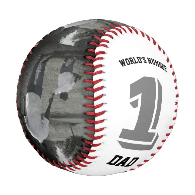 Balle De Baseball Photo World’s Number One Dad Grand-pa Custom (Angle)