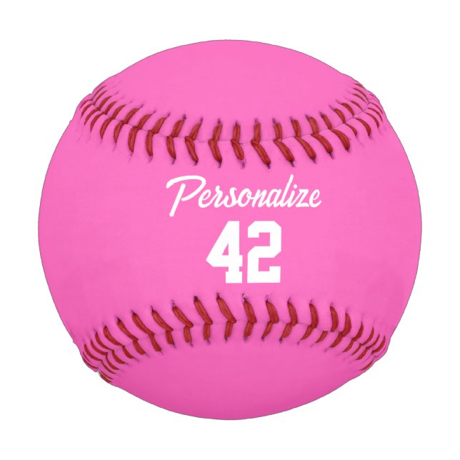 Balle De Baseball Pink Girly Personnalisé (Devant)