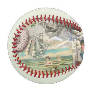 Balle De Baseball plage d'été poulpe vintage antique voile