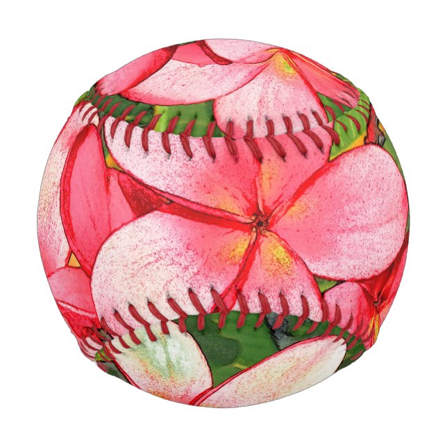 Balle De Baseball Plumerias pink (Devant)