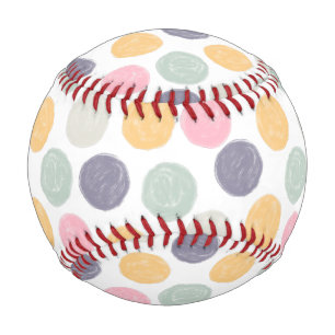 Balle De Baseball point de polka pastel coloré artistique
