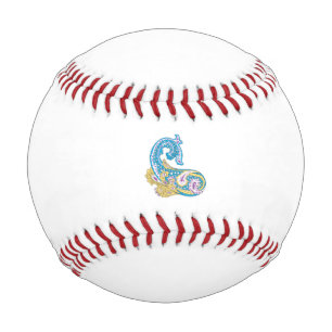 Balle De Baseball Point, Sherpa Blue, Design de sable doré