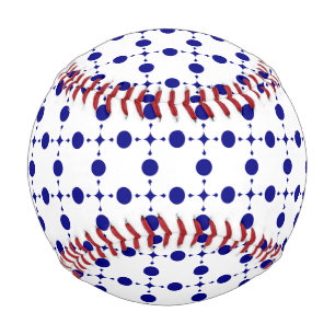 Balle De Baseball Pois Bleus de la Marine, Motif à points Polka, poi