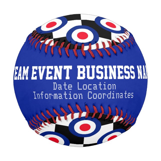 Balle De Baseball Pois Motifs Roundel Cible Mod Personnalisés (Dos)