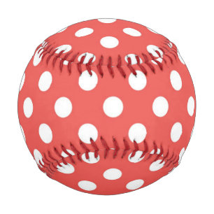 Balle De Baseball Pois rouges et blancs
