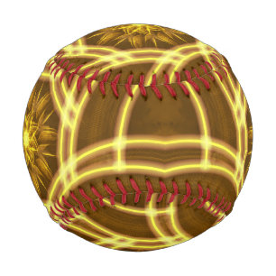 Balle De Baseball « Portail de l'étoile lumineuse – Fractale dorée s