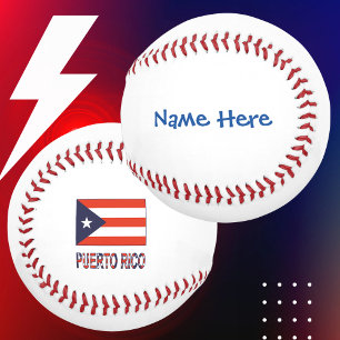 Balle De Baseball Porto Rico Porto Rico Drapeau bleu Personnalisatio