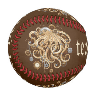 Balle De Baseball Poulpe Steampunk Rétro Fantastique Mécanique
