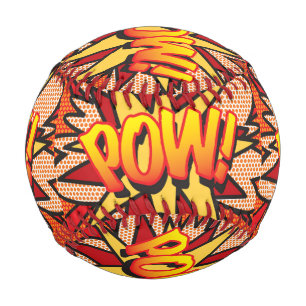 Balle De Baseball POW Amusement Bande Dessinée Retro Art Pop