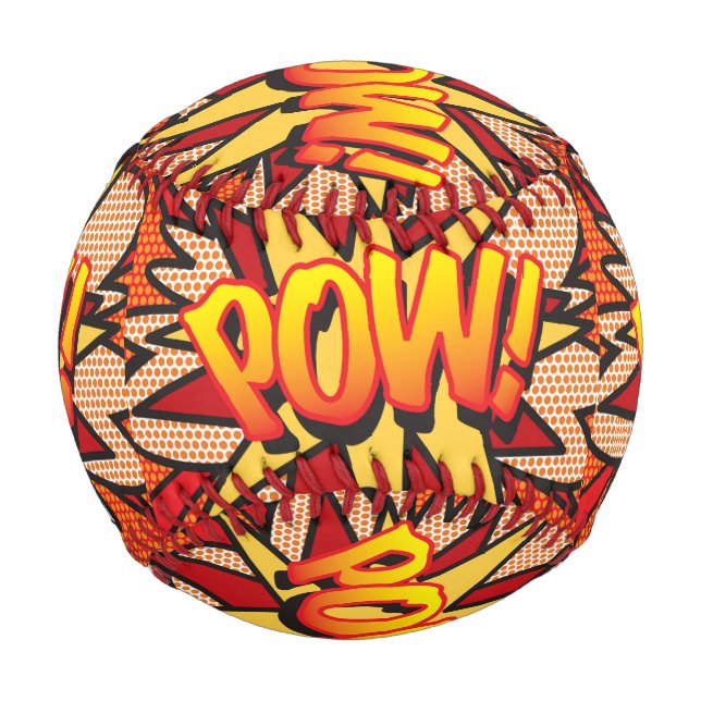 Balle De Baseball POW Amusement Bande Dessinée Retro Art Pop (Devant)