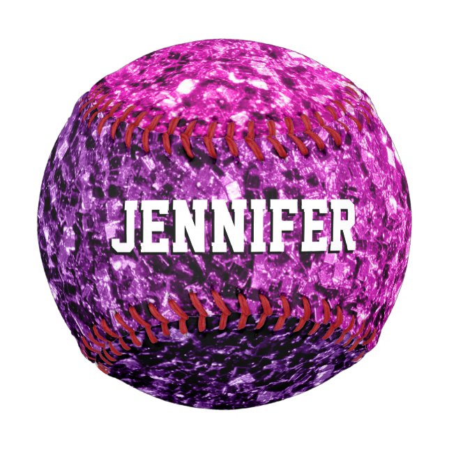 Balle De Baseball Purple pink ombre parties scintillant scintille Vo (Dos)