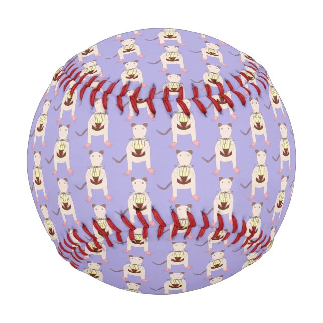 Balle De Baseball Rat de Siamese avec gâteau d'anniversaire (Devant)