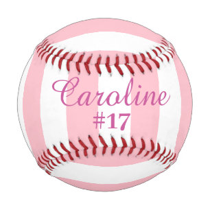 Balle De Baseball Rayé rose et blanc 