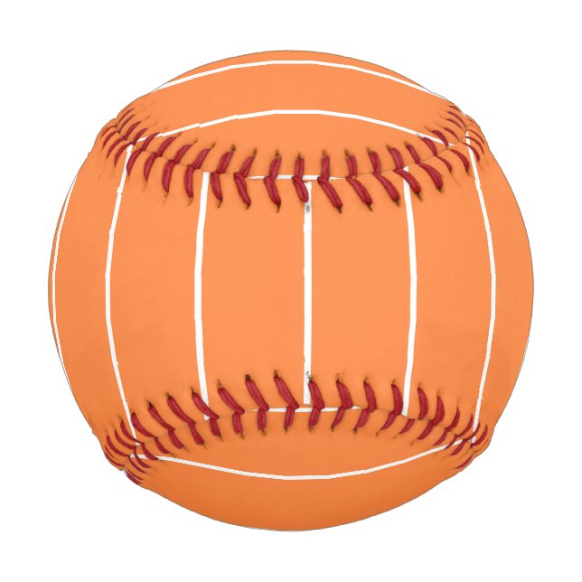 Balle De Baseball Rayures blanches simples sur fond orange (Devant)