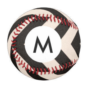 Balle De Baseball Rayures de danger du monogramme