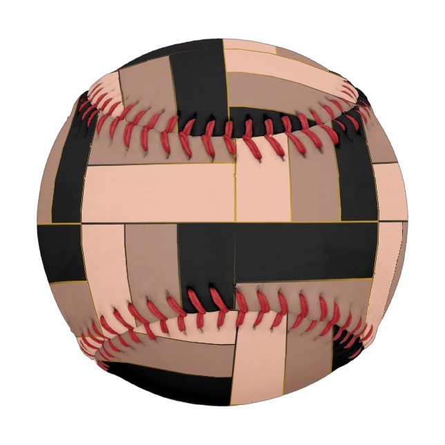 Balle De Baseball Rectangles géométriques Brown Mocha Noir (Devant)