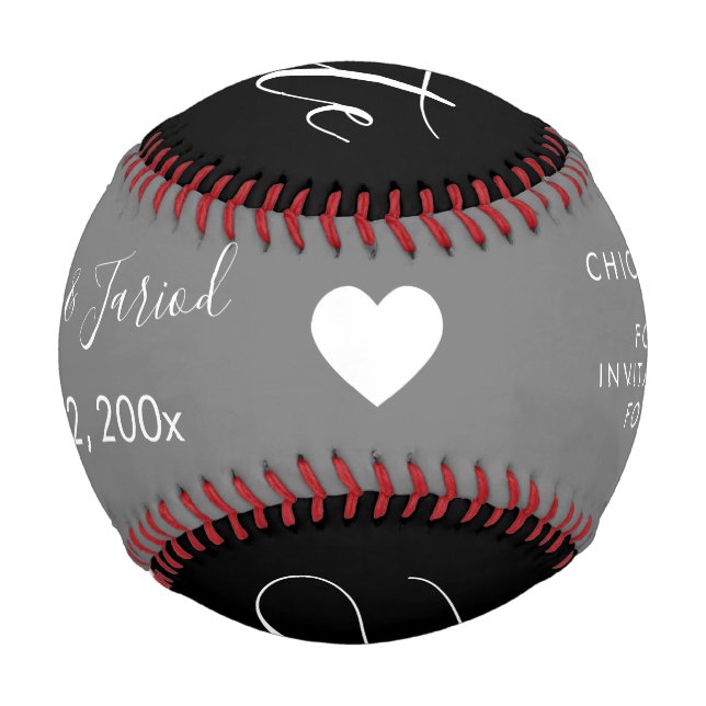 Balle De Baseball Red Blue Script Heart Enregistrer les dates   (Dos)
