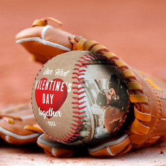 Balle De Baseball Red Heart Our First Valentine's Together 2 Photo