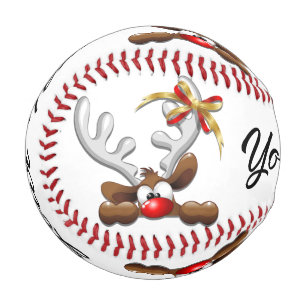Balle De Baseball Reindeer Puzzled drôle Caractère de Noël
