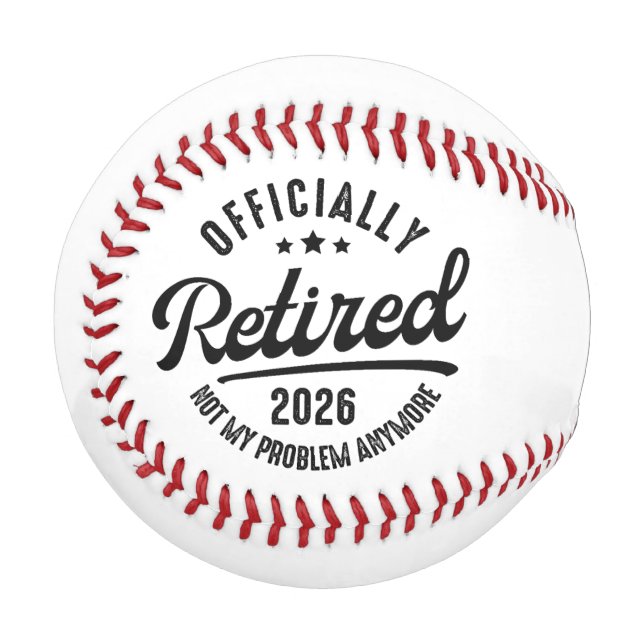 Balle De Baseball Retraité Officiel 2026 Drôle Retraite (Devant Gauche)