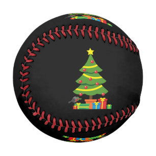 Balle De Baseball Robin Et Coloré Présents Sous Arbre De Noël