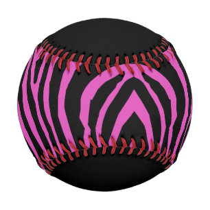 BALLE DE BASEBALL ROSE CHAUDE ET POSTER DE ANIMAL NOIR MOTIF STRIPE