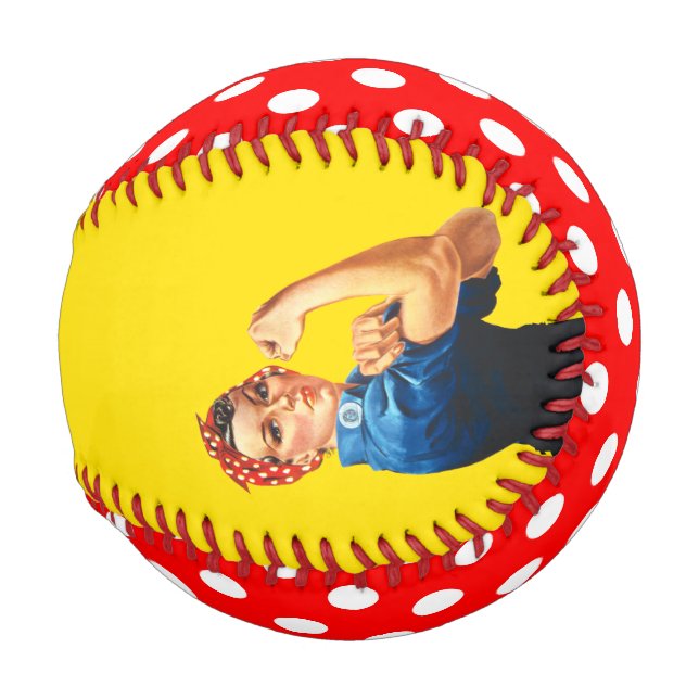 Balle De Baseball Rosie Le Style Rétro Riveter (Devant Droite)