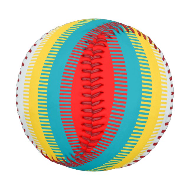 Balle De Baseball Rouge Bleu Vert Jaune Blanc Cute Chic Motif (Angle)