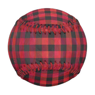 Balle De Baseball Rouge et noir À damiers plaid