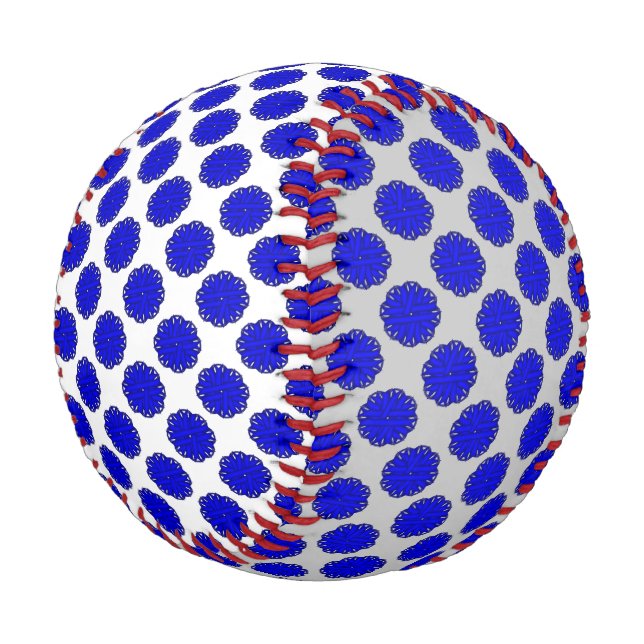 Balle De Baseball Ruban de fleurs bleues par Kenneth Yoncich (Angle)
