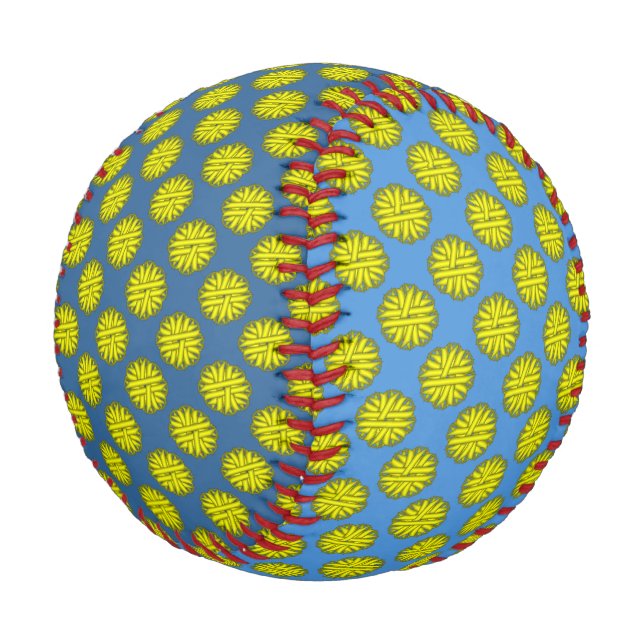 Balle De Baseball Ruban de fleurs jaunes par Kenneth Yoncich (Angle)