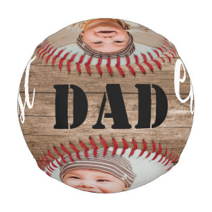 Balle De Baseball Rustic Wood Meilleur Papa Jamais Photo Collage