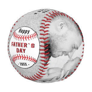 Balle De Baseball Rustique Joyeuse Fête des Pères 2 Photo Collage Ba