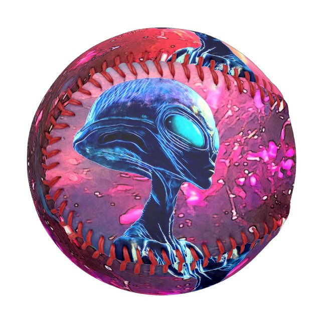 Balle De Baseball Sagesse Alien Psychédélique Scifi Art (Devant Gauche)