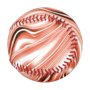 Balle De Baseball Saumon à rouge long ondulé traces sur fond blanc