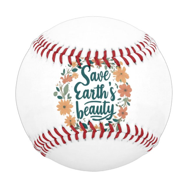 Balle De Baseball Sauvez la beauté de la Terre (Devant)