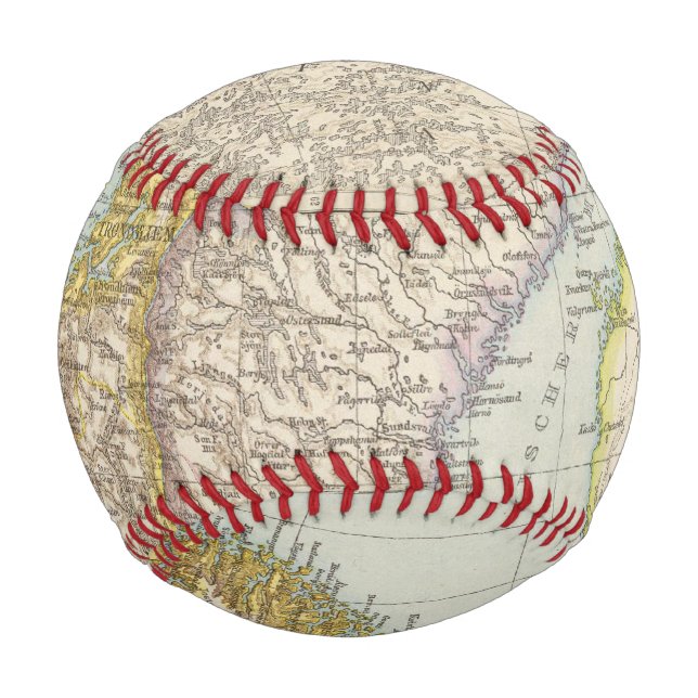 Balle De Baseball Schweden, Norvège - Suède et Norvège Carte (Devant)