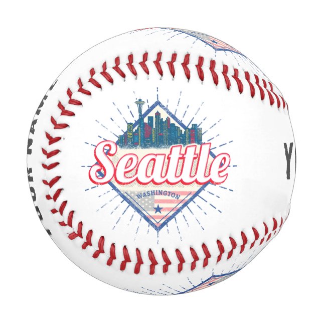 Balle De Baseball Seattle Washington États-Unis City Skyline USA (Devant Gauche)