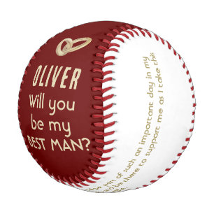 Balle De Baseball Seras-tu mon témoin avec un nom personnalisé