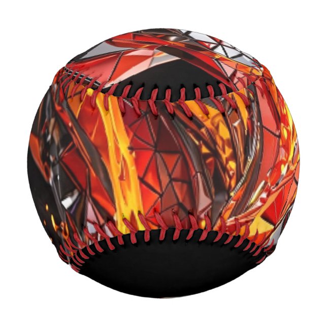Balle De Baseball Serpent Écarlate d'Or en Fusion (Devant)