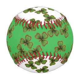 Balle De Baseball Shamrock vert Vintage Clochers irlandais
