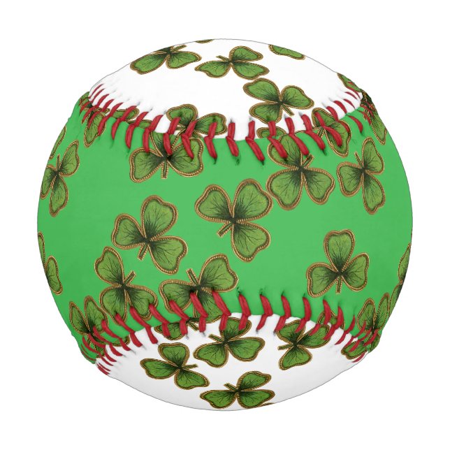 Balle De Baseball Shamrock vert Vintage Clochers irlandais (Devant)