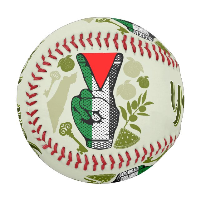 Balle De Baseball Signe de Victoire Main Résistance Symbole Triangle (Devant Gauche)
